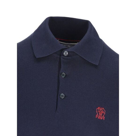 Brunello Cucinelli Men Logo Cotton Polo Shirt